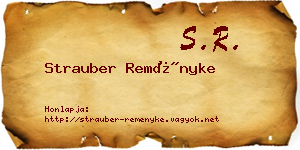 Strauber Reményke névjegykártya